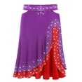 thumbnail image 3 of Sholeno Women's Latin Dance Skirt Elastic Waistband Irregular Pleated Mini Skirt Ballroom Dancewear Purple XL, 3 of 5