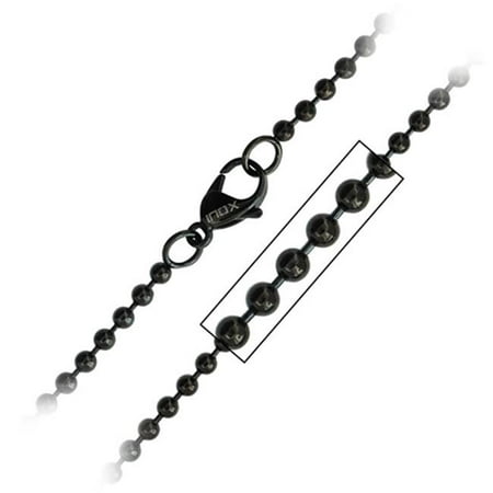 Inox Jewelry NSTC006K-24 Stainless Steel Chain with Lobster Clasp, IP Black - 3 mm & 24 in.