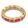 thumbnail image 3 of Diamond-Capitals 5,00 Ct Alliances d'Éternité à la Mode en Rubis Rouge pour Femmes en Or Jaune Massif 18K Taille 8, 3 of 8