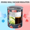thumbnail image 2 of 12oz Coffee Tumblers Pioneer Flower Floral Print Pattern Stainless Steel Vacuum Insulated Travel Tumbler Coffee Cups Mug with Lid and Straw with Cleaning Brush for Cold & Hot Drinks, 2 of 5