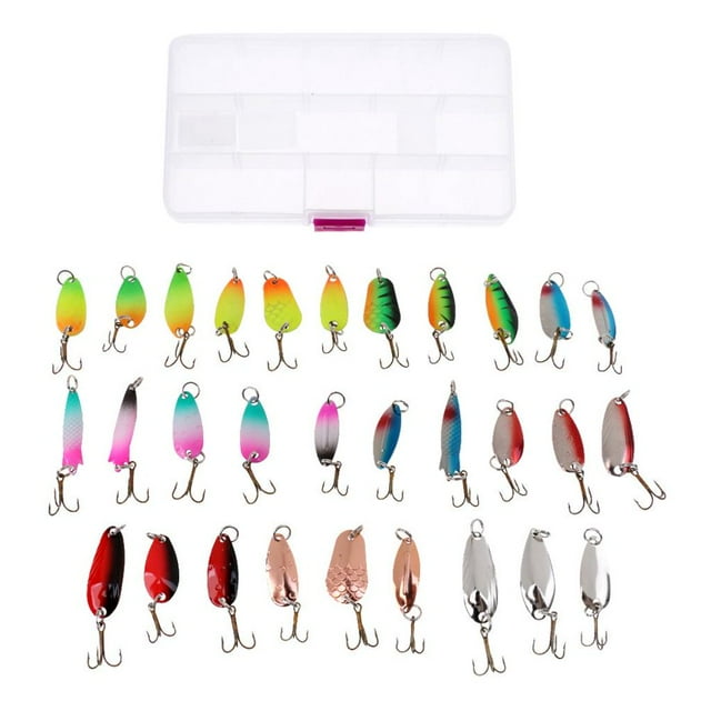 10/30 Fishing Spoon Crank Baits Hooks - Mixed Size - Mixed Color 10Pcs