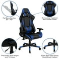 thumbnail image 4 of EMMA + OLIVER Gaming Chair and Desk Bundle with Headset Hook and Mouse Pad Top, Black/Blue, 4 of 14