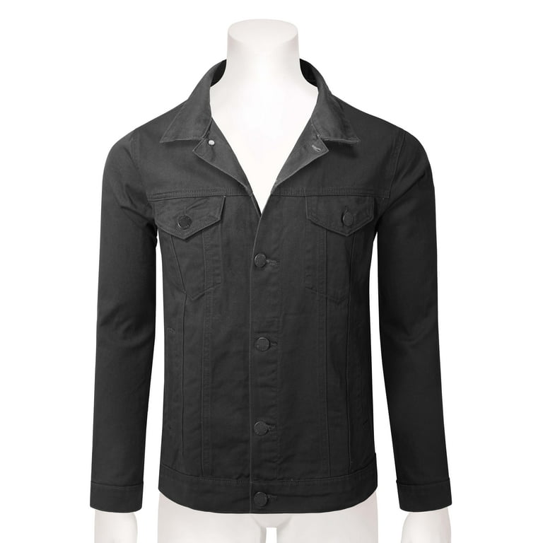 Plain black jean jacket cheap