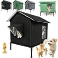 thumbnail image 1 of Maison pour Chat Extérieure Surélevée Toutes Saisons – Imperméable, Isolée et Pliable pour un Confort Douillet, Maison pour Chat Extérieure Résistante aux Intempéries avec Base Surélevée dans Garage, Cour, Véranda pour Chats Errants, avec Fenêtre (Noir,G), 1 of 9