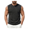 thumbnail image 2 of Tbopshirt Sleeveless Shirts for Men Plus Size Tank Tops Summer Solid Color Washed Vintage Round Neck T-shirt Trendy Sleeveless Short Sleeve Top,S-XXL, 2 of 6