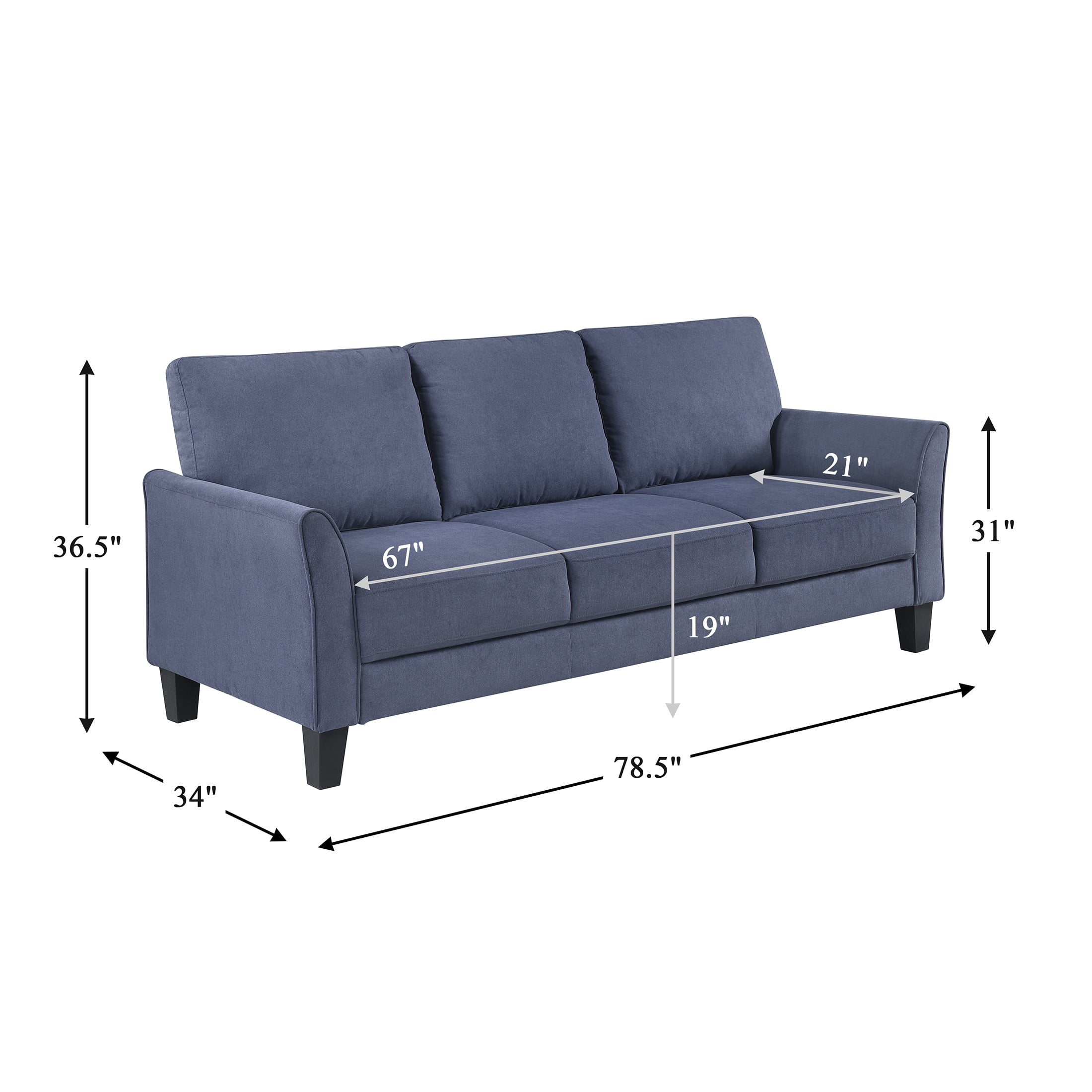 OakvillePark Islewyn Textured Fabric Sofa, Blue