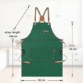 thumbnail image 4 of Chef Apron with Pockets, Cotton Canvas Apron for Kitchen Cooking Baking Artist Painting, Cross Back Work Aprons Green, 4 of 4