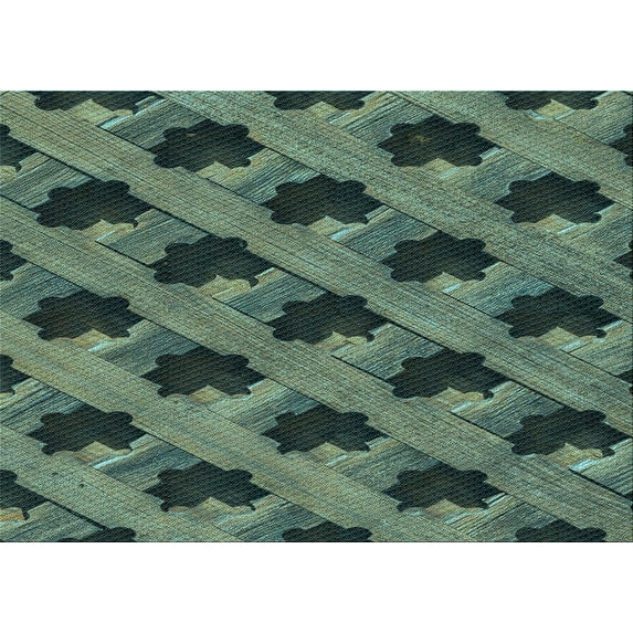 Ahgly Company Machine Washable Indoor Rectangle Transitional Dark SlateGray or Dark SlateGrey Green Area Rugs, 4' x 6'