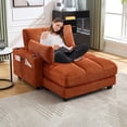 thumbnail image 5 of Sleeper Sofa Couch Bed, Oversized Chaise Lounge Chair Cozy Cloud Couch (Orange), 5 of 11