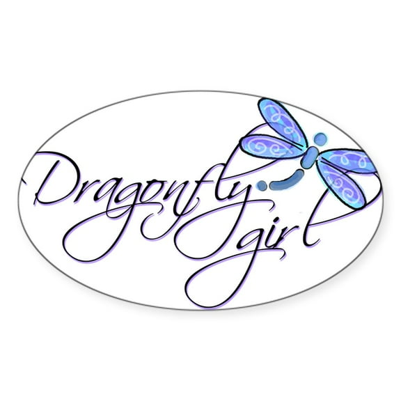 CafePress - Dragonfly Girl Rectangle Sticker - Sticker (Oval)