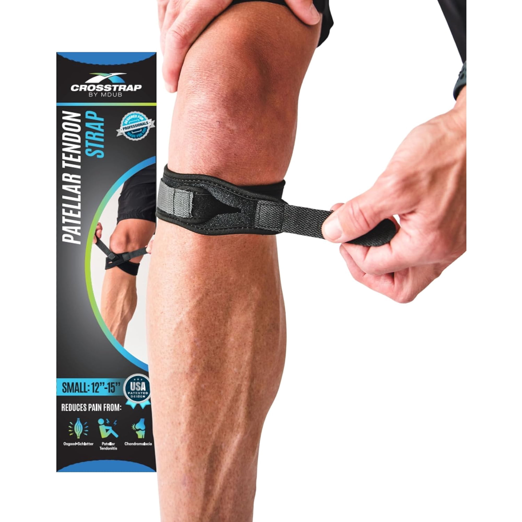 MDUB Crosstrap Patella Knee Strap | Unisex Adult Stabilizing Brace | Pain Relief Support