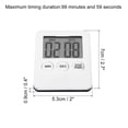 thumbnail image 2 of Uxcell Digital Timer,1pack Small Count Down/UP Clock with Magnetic,Kitchen Timer White, 2 of 5