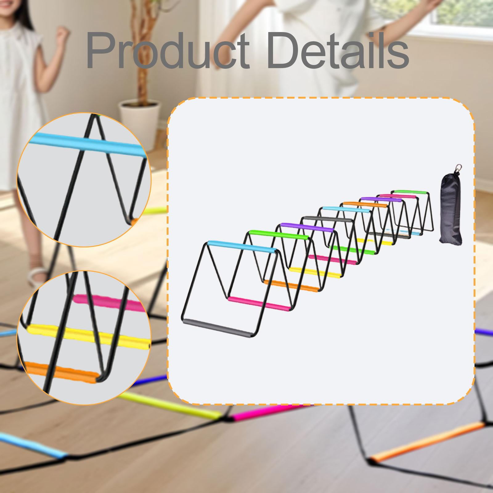 funtasica Agility Ladder Soccer Agility Training Equipment Foldable Workout Speed Ladder Football Footwork Ladder Braided Strap Material Suitable for Team Sport 800cmx40cm