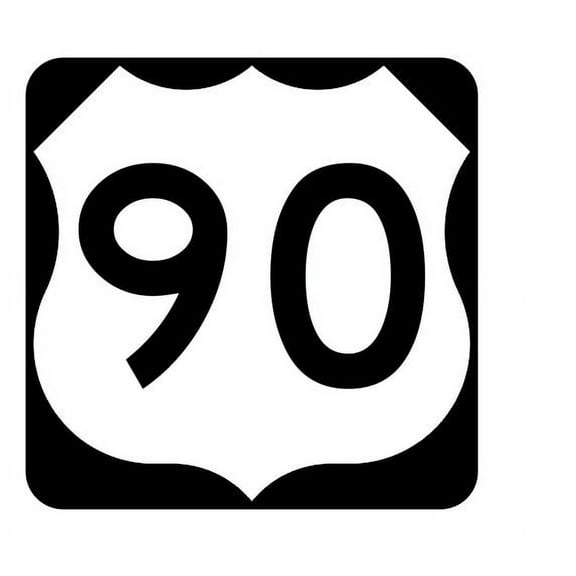 US Route 90 Metal Sign Highway Sign Road Sign Size: 12 inch x 12 inch