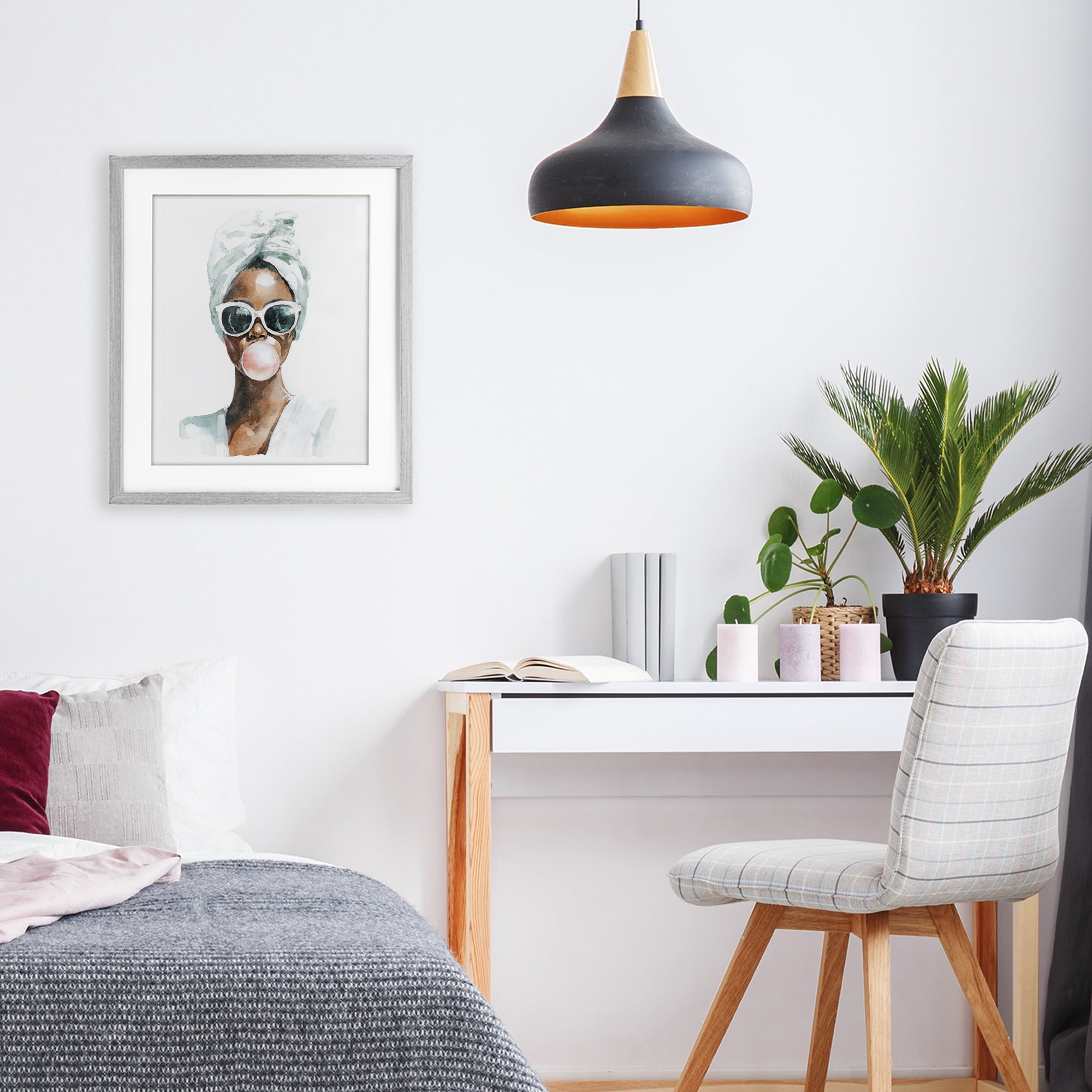 Stupell Industries Bubble Reverie Female Gray Framed Print Under Glass, design by Svetlana Aleynikova