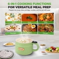 thumbnail image 2 of NutriChef 1.6L Electric Rice Cooker – Portable Multi-Function Cooker with Non-Stick Ceramic Pot, Digital Controls, 6 Presets & Auto Shut-Off – Green, 2 of 7