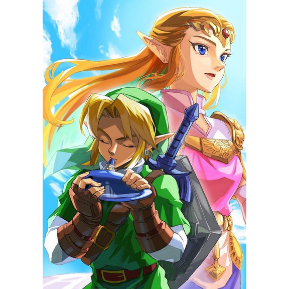 The Legend of Zelda DIY Diamond Painting 12x16Inch, Full Round Drill Kits Cross Stitch Mosaic Art for Adults Relax & Home Wall Decor Festival Gift