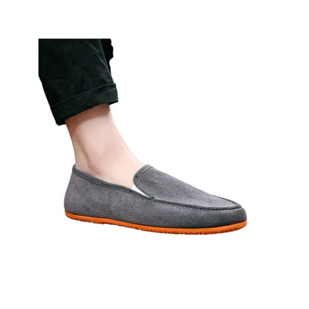

Lacyhop Men Flats Comfort Loafers Non-slip Casual Shoe Mens Breathable Walking Shoes Lightweight Slip On Loafer Gray 8.5