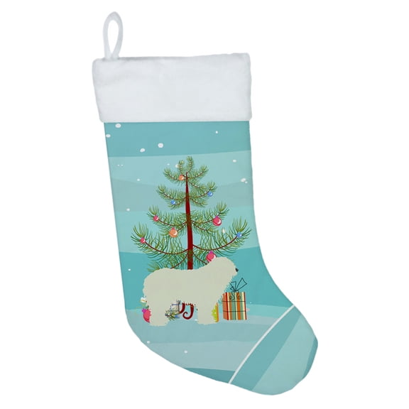 Carolines Treasures BB2973CS Komondor Merry Christmas Tree Christmas Stocking  Large multicolor