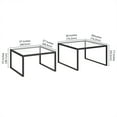 thumbnail image 6 of HomeRoots 520908 17 x 30 x 30 in. Black Glass Square Nested Coffee Table - Set of 2, 6 of 8
