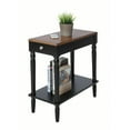 thumbnail image 2 of Convenience Concepts French Country No Tools Chairside Table, Dark Walnut/Black, 2 of 3