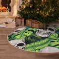thumbnail image 6 of Daiia Skull and Palm Leaves Drawing Merry Christmas Tree Skirt , Xmas Large Lace-up Tree Skirt, Santa Snowflakes Rustic Home Decorations New Year Party Farmhouse Decor-36", 6 of 7