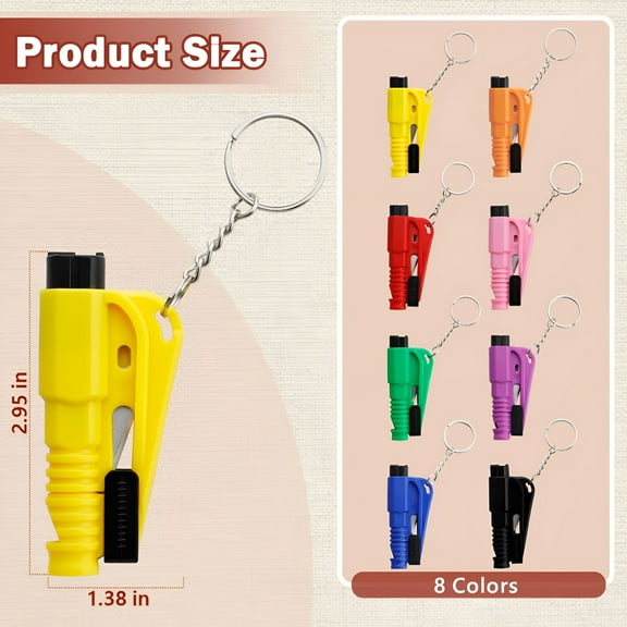 ACDANC 16 Packs Car Window Breaker Keychain, Seatbelt Cutter, Emergency Tools