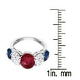 thumbnail image 3 of Sterling Silver with Ruby, Blue Sapphire and White Topaz Five Stone Ring, 3 of 3
