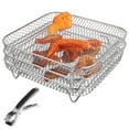 thumbnail image 1 of Minkissy 3Pcs Stainless Steel Mesh Air Fryer Racks Multi Layer Wire Rack Accessories, 1 of 6