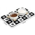 thumbnail image 2 of Dog Food Mat, 12"x19" Boho Dog Mat for Food and Water, Absorbent Dog Cat Bowl Mat Protect Floors, Cute Pet Food Mats for Dog Cat, Anti-Slip Rubber Pet Feeding Mat, Tropical Leaves Pet Placemat, 2 of 4