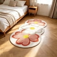 thumbnail image 3 of Floral Area Rug Carpet Blanket, Soft Polyester Throw for Bedroom Living Room, Non-Slip Backing, Washable, 1 Piece, 3 of 5