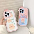 thumbnail image 5 of Cute Cartoon Piggy Phone Case with Bow Knot Cutie Camera Frame Lens Protection, Shockproof Soft Case for iPhone 11, 5 of 7