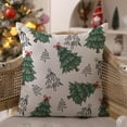 thumbnail image 2 of Christmas Pillow Covers 18x18 Inch Set of 2 Green Christmas Tree Decorative White Throw Pillows Winter Christmas Decor for Home Couch ST-012B18, 2 of 6