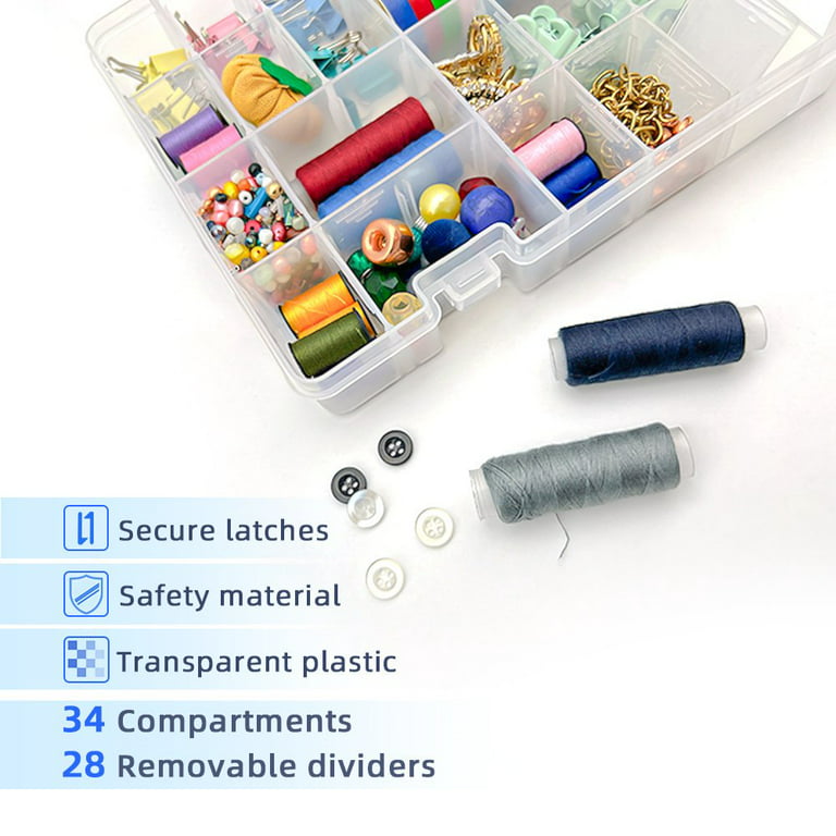 Clear Plastic 36 Grids Storage Box Detachable Dividers Make Up Organizer  Pills Drugs Earrings Bead Jewelry Storage Box Case - AliExpress