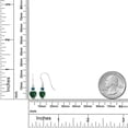 thumbnail image 3 of Gem Stone King 14K White Gold Green Nano Emerald and Blue Diamond French Wire Dangle Hook Earrings for Women (1.56 Cttw, Gemstone May Birthstone, Heart 6MM, Round 3MM), 3 of 4