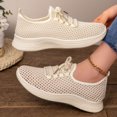 thumbnail image 3 of Women's Mesh Quick Drying Water Shoes Breathable Lace Up Athletic Shoes Lightweight Non Slip Sneakers Beige Size 6, 3 of 6