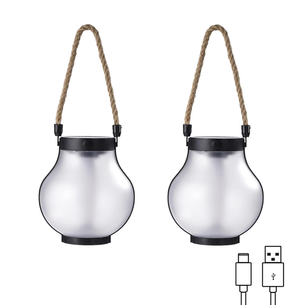 Kaliqo Solar Lantern Outdoor Lights – 4-Pack Dancing Flame Hemp Rope Lamp With Type-C & Solar Charging, IPX4 Waterproof