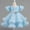 Blue, variant on SERTG Little Girls' Puff Sleeve Dress with Back Zipper Party Solid Color Fashionable Playful Princesse Skirt Outfit for 1-9 Years(Blue,1 Years)
