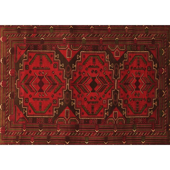 Ahgly Company Indoor Rectangle Persian Orange Traditional Area Rugs, 5' x 7'