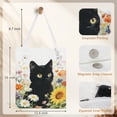 thumbnail image 5 of OKKEEY Canvas Tote Bag for Women, Mysterious Black Cat in Flowers Print, Aesthetic Large Tote Bag for Daily Use, Shopping, Grocery, Travel, 5 of 10