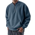 thumbnail image 2 of Big and Tall Sweatshirt for Men Quarter Zipper Sweatshirt No Hood Man Lightweight 1/4 Zip Pullover Long Sleeve Winter Sweaters Navy XL, 2 of 4