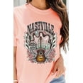 thumbnail image 6 of Women's Pink NASHVILLE MUSIC CITY Guitar Graphic T-Shirt - Casual Summer Style - [ZhiHiMeRi] | (US 20-22)2XL, 6 of 7