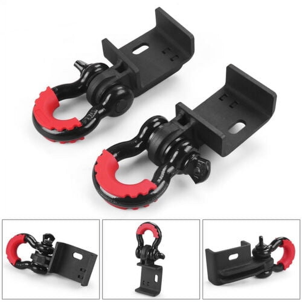 Front Tow Hook Brackets 3/4in Shackle D Rings for Toyota Tacoma 2009-2023
