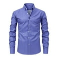 thumbnail image 1 of LOVZFMLL Men's Shirts, Solid Fashion Button-Down Shirt, Versatile for Work Business, V-Neck Relaxed Fit Long Sleeve Fall Clothes, 1 of 2