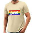 thumbnail image 4 of Busydd Mens Pride Shirt Fashion Cotton Love Heart T Shirts for Man LGBTQ Proud Rainbow Graphic Tees Casual Crewneck Short Sleeve Summer Tops Tshirts Shirts for Men XL, 4 of 4