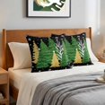 thumbnail image 6 of Pillow Covers 26x26 Set of 2, Black Christmas Tree Throw Pillow Covers Decorative Couch Cushion Cover, Green Golden Xmas Tree Snowflake Winter Microfiber Soft Pillowcases for Bedroom Living Room Sofa, 6 of 9