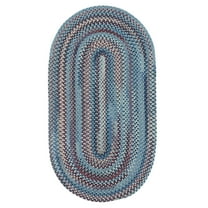 "Capel Rugs American Heritage Braided Oval Area Rug - Barn Blue - 2' x 4' - Traditional Indoor Rug for Living Room"