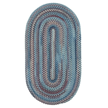 "Capel Rugs American Heritage Braided Oval Area Rug - Barn Blue - 2' x 4' - Traditional Indoor Rug for Living Room"