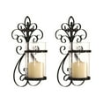 thumbnail image 4 of Adeco  Iron and Glass Vertical Wall Hanging Candle Holder Sconce (Set of 2), 4 of 5