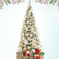thumbnail image 3 of Patiojoy Pre-Lit Lifelike Xmas Tree 6FT Snow-Flocked Slim Christmas Tree W/ 471 Branches Tips, 3 of 10